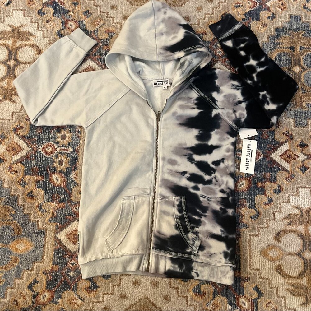 NWT Boys' Tie Dye Zip Hoodie Vintage Havana, XL - Picture 2 of 8